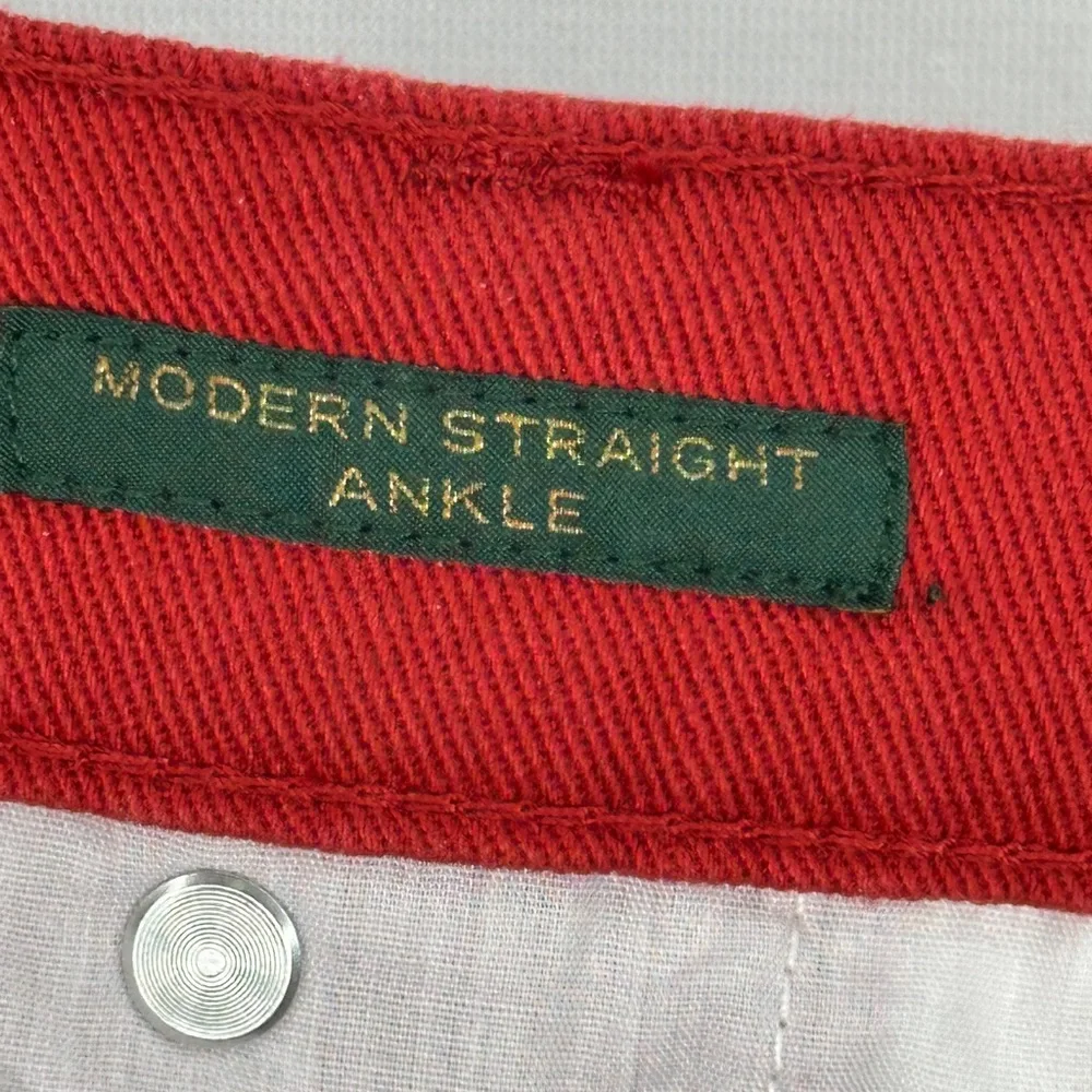 LRL Lauren Jeans Co Red Jeans Modern Straight Ankle Sz 10‎